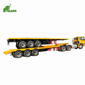 Semi-<span class=keywords><strong>remorque</strong></span> à plat de conteneur promotionnel 40 pieds <span class=keywords><strong>2</strong></span> 3 4 <span class=keywords><strong>essieux</strong></span> 40 60 80 tonnes à vendre avec suspension - Product Image 1