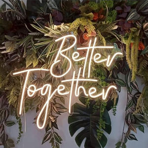 Enseigne au néon personnalisée « Better Together » pour la décoration murale, les fêtes, la chambre, <span class=keywords><strong>le</strong></span> bar, <span class=keywords><strong>le</strong></span> mariage, la maison, les anniversaires, la décoration artistique - Product Image 1