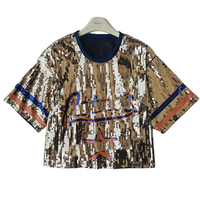 Prêt à expédier Nouveauté Vente chaude Houston Texans Baseball Teams Sequins fashion Crop top Shirt Jersey Dress jacket Wholesale