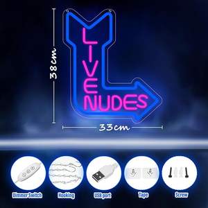 Live Naakten Led Muziek Neon Bord Lampjes Usb Dimmer Muur Kamer Decor Voor <span class=keywords><strong>Game</strong></span> Slaapkamer Verjaardagsfeestjes-Nacht Licht Geschenken - Product Image 3