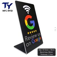 Support de table NFC215 avec affichage 13,56 MHz, panneau de comptoir pour avis de restaurant par induction, 127,5 mm x 76