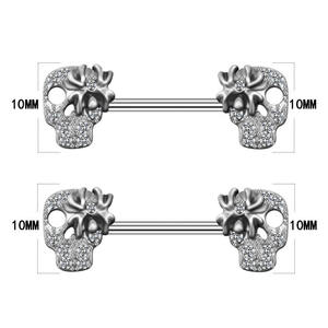2025, superventas, anillos de <span class=keywords><strong>pezón</strong></span> de araña de acero quirúrgico 316L para mujeres y hombres, barra transparente CZ, barras de <span class=keywords><strong>pezón</strong></span> de Calavera, <span class=keywords><strong>Piercing</strong></span> para <span class=keywords><strong>pezón</strong></span> - Product Image 5