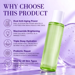 Tónico Facial con NAD y PDRN, Niacinamida, Carnosina, Decapéptido-4 y Beta Glucano para Hidratar, Calmar y Revitalizar la Piel - Product Image 3
