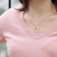 Meilleur ami cadeau trois pièces petite pièce pendentif à breloque soeur collier d'amitié personnalisé bijoux personnalisés