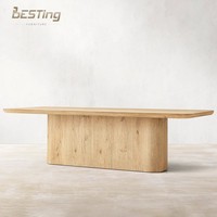 Table à manger moderne australienne personnalisable en bois massif/marbre/micro-ciment