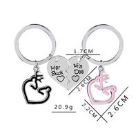 Vente en gros de cadeaux pour la Saint-Valentin Couple Her Buck His Doe Porte-clés personnalisé Porte-clés coeur Amoureux Romantique Je t'aime Porte-clés en métal