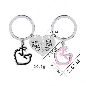 Llavero de Pareja, Llavero de Corazón de Metal Personalizado con la Frase 'Ella Es Mi Niña', 'Él Es Mi Niño', Regalo Romántico para el Día de San Valentín, Llaveros con la Frase 'Te Amo' - Product Image 2