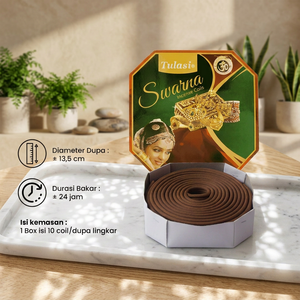 Tulasi Swarna Incense Coils Indian Scented Religious Use Gold Design Room Fragrance - Product Image 2