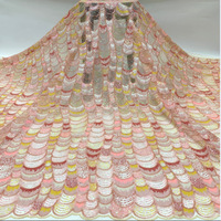 Sirène colorée stratification paillettes brodé chinois haut de gamme Cheongsam robe de soirée tissu en dentelle pour les filles