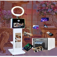 Photomaton GT-360 en bois et métal pour appareils photo reflex numériques, smartphones et iPad - Impression instantanée en libre-service, fête d'anniversaire, garantie de 2 ans, charge de 350 kg