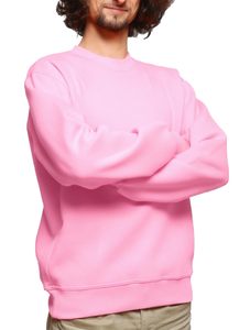 Wholesale Unisex Hoodies <b>Sweatshirt</b> Casual Pink <b>Long</b> Sleeves Crewneck Autumn ODM Supply Plain Blank <b>Sweatshirts</b> - Product Image 2