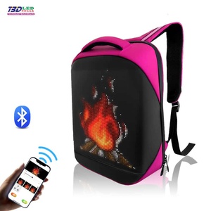 T3DLED LED <b>Backpack</b> PU Material Casual Style Bluetooth Display <b>School</b> Use Unisex Large Capacity Shoulder Straps - Product Image 2