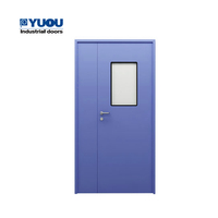 Porte Battante Automatique en Acier pour Salle Blanche d'Hôpital, Anti-Poussière et Design Moderne