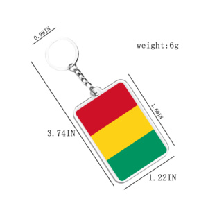 Porte-clés et pendentifs en acrylique, porte-clés lumineux, drapeaux de la Guinée, accessoires pour fans de divers pays - Product Image 2