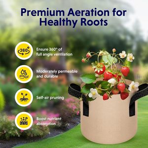 Pots de culture en tissu non tissé en feutre pour jardin, les moins chers, de 1, 3, 5, 7, 10, 15, 20, 25, 30, 50 et 100 gallons - Product Image 3