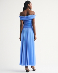 LEDUO 2026 Oferta de Verano Elegante Vestido Maxi Casual de Malla Fruncida para Mujer, Estilo Fluido para Uso Diario - Product Image 3