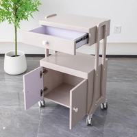 Dernière armoire de salon de tatouage d'art d'ongle multifonctionnelle moderne haut de gamme chariot de beauté en acier inoxydable avec support de rangement mobile