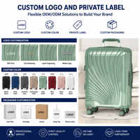 Valise cabine rigide en polypropylène avec logo personnalisé, texture ondulée, couleurs assorties, assortiment de vente au détail