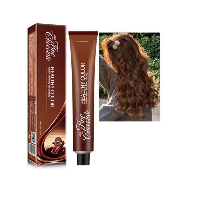 Tintura de cabelo permanente de chocolate para salão de beleza, venda quente da fábrica, creme de cor para cabelo