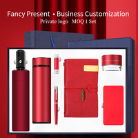 Set hadiah notebook bisnis tren produk baru dengan power bank payung cangkir vakum mouse Bluetooth kartu nama casing kartu kunci pena rantai