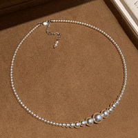 Collier de perles blanches dégradées, chaîne de clavicule perlée pour femmes, bijoux de luxe à la mode, vente en gros