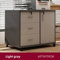 Meuble de Rangement Mobile pour Bureau, Petite Poste de Travail Latérale, 3 Tiroirs Verrouillables, Placement Imprimante, MDF