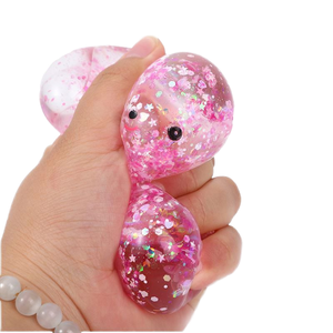 NEW Eco-friendly Maltose Sequin Bunny <b>Squeeze</b> <b>Ball</b> Toy-Soft Stretch Sensory Fidget Toy for Kids Adults Promotional Gift - Product Image 1