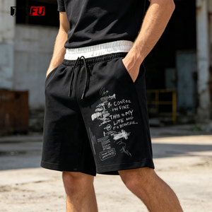 Pantaloncini da Uomo Oversize 280gsm, Stile Hip Hop, Larghi, Vintage, con Doppia Vita, Jogger in Felpa, Personalizzabili con Logo Stampato o Ricamato - Product Image 2