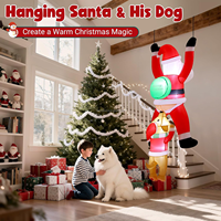 Père Noël gonflable suspendu de 6 pieds avec lumières LED, décoration de Noël gonflable pour la cour, le porche, l'extérieur, la maison, le jardin, les fêtes
