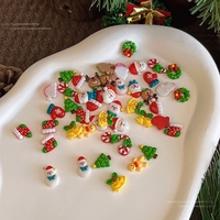 Ensemble d'accessoires de nail art en résine transparente à 12 compartiments, motifs de Noël (cloche, renne, bonhomme de neige), strass non thermocollants, logo personnalisable