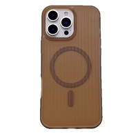 Coque de téléphone magnétique antichoc à finition mate effet peau ondulée pour iPhone 13 14 15 16 17 18 Pro Max