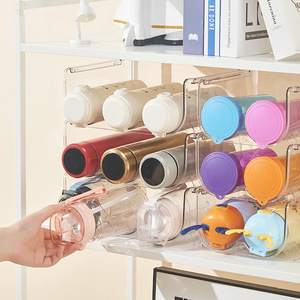 Soporte Transparente de Acrílico para Botellas de Agua, Estante Apilable Multicapa, Organizador de Tazas Térmicas de Escritorio, Estilo Simple - Product Image 3