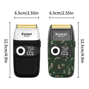 Raseuse rotative électrique Kemei de haute qualité KM-2026 2027, tondeuse à barbe rechargeable à double lame <span class=keywords><strong>pour</strong></span> hommes avec écran numérique - Product Image 5