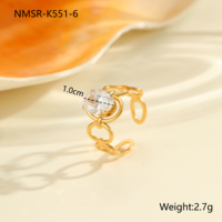 Magnifiques Bagues en Acier Inoxydable Plaquées Or 18 carats avec Diamants pour Femmes – Derniers Modèles en Zircone Cubique Transparente, Bagues Dorées Scintillantes et Tendance