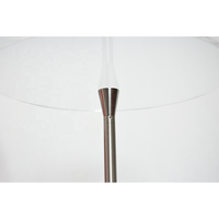 Podium et table d'appoint incurvés en acrylique argenté