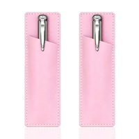 Étui à stylo magnétique en cuir PU à motif de dessin animé, pochette portable anti-perte avec aimant pour réfrigérateur, support de rangement pour papeterie de bureau