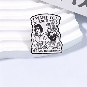 Broche émaillée 'Someone Cares Not Me But Someone', citation humoristique sarcastique de bande dessinée américaine vintage pour femme, badge de revers, bijou, cadeau - Product Image 3