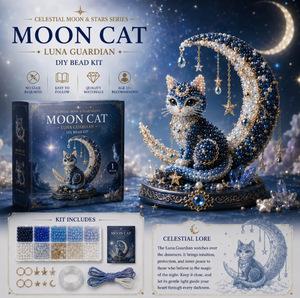 Kit de Cuentas DIY Cielo Nocturno Mágico, Estatua de Animal con Cuentas, Kit de Costura Manual, Regalo Estético para Amantes de las Manualidades - Product Image 3