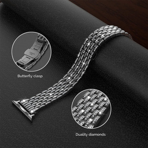 <span class=keywords><strong>Bracelet</strong></span> en acier inoxydable diamant pour <span class=keywords><strong>Apple</strong></span> <span class=keywords><strong>Watch</strong></span> 8 SE 7 3 41/45mm 38/40/42/44mm <span class=keywords><strong>Bracelet</strong></span> de luxe pour iWatch 8 49mm Series - Product Image 2