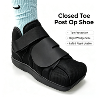 Chaussure post-opératoire à bout fermé avec semelle rigide de qualité médicale pour blessures à l'avant-pied et correction du hallux valgus
