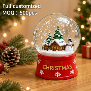 Custom Christmas Village <strong>Snow</strong> Globe OEM Manufacturer Wooden Base Resin <strong>Snow</strong> <strong>Ball</strong> Personalized Wholesale Holiday Gift - Product Image 2