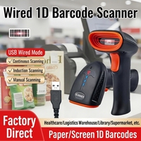 Lector de Códigos de Barras TA10 Económico, Escáner de Códigos de Barras 1D con Cable Rojo para Escaneo de Precios en Tiendas Minoristas