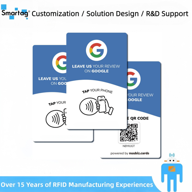 13.56MHz RFID Waterproof NFC Magnetic Card Offset Programmable QR Code for Business Membership Use Social Media Google Review