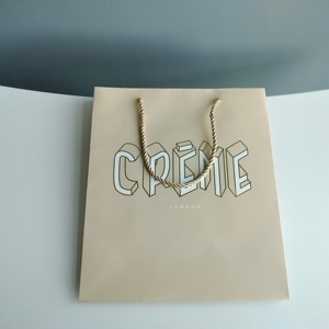 Đánh giá tốt nhất Deluxe vàng lá tùy chỉnh logo in thẻ trắng Túi Quà Tặng giấy với tay cầm chắc chắn cho bao bì trang sức - Product Image 1