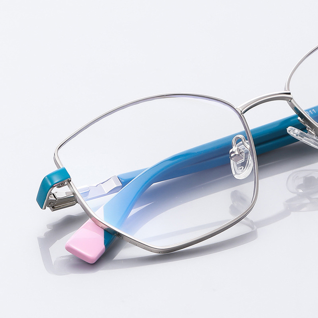 3011 Fashion Spring Hinge Anti Blue Metal Glasses Frames Women Square Frame Optical Computer Eyeglasses Prescription Glasses