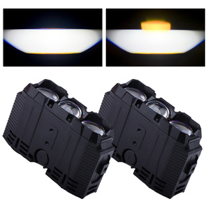 Car Motorcycle White Yellow Color <b>Led</b> Headlights Auxiliary <b>Lights</b> 3 <b>Led</b> <b>Projector</b> Lens Front Grille Lighting - Product Image 3