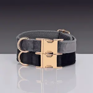 Trendy solid personalized design dog collars and matching leashes for dog walking harness different design dog collars and leash