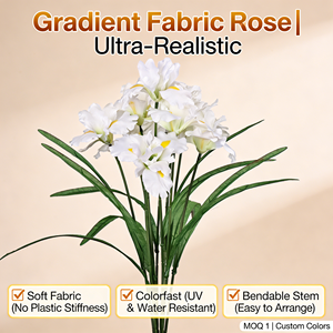Fiore di Iris Artificiale Realistico Azzurro Chiaro, Bouquet Finto in Plastica a 8 Teste con Steli Lunghi - Centrotavola per Matrimoni, Decorazione Moderna per la Casa - Product Image 3
