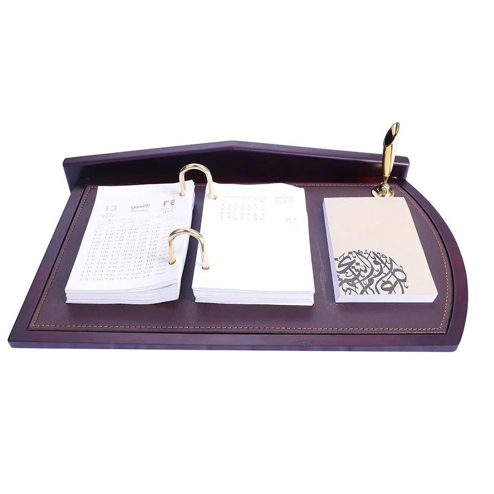 Wholesale Decorative Office Simple Modern Wooden calendars with leather