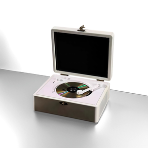 Lecteur CD Rétro Portable Rechargeable Type C pour Vente en Gros, Lecteur de Disques pour Maison, Bureau, Réunions, Musique d'Ambiance, Étui en PU - Product Image 2